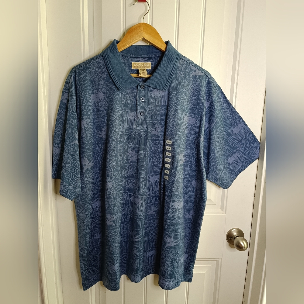 NWT Large Kona Kai Cotton Polo Golf Beach Tropical Island Vacation Casual Hawaii - Picture 3 of 6
